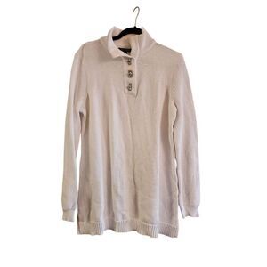Lauren Ralph Lauren tunic mock turtleneck sweater with buckle closure size xl wh